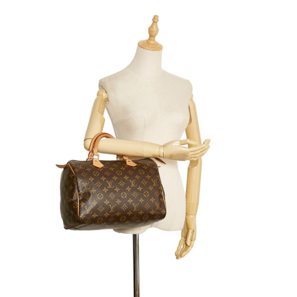 Louis Vuitton Monogram Speedy 30 Handbag Boston M41526 Brown PVC Leather Ladi... - Picture 11 of 11